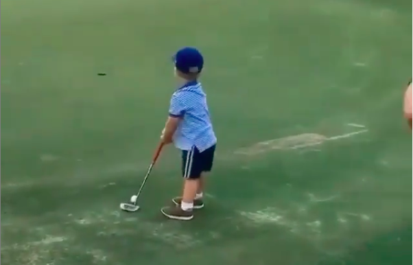 Little Golfer makes putting look EASY to the delight of golf fans!